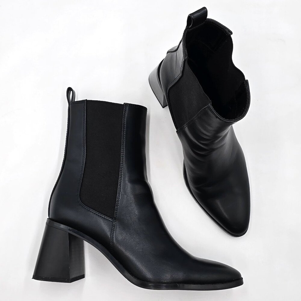 Zara Block Geometric Heel Ankle Boots